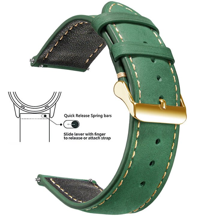 Wax Vintage Leather Watch Strap 14–24mm