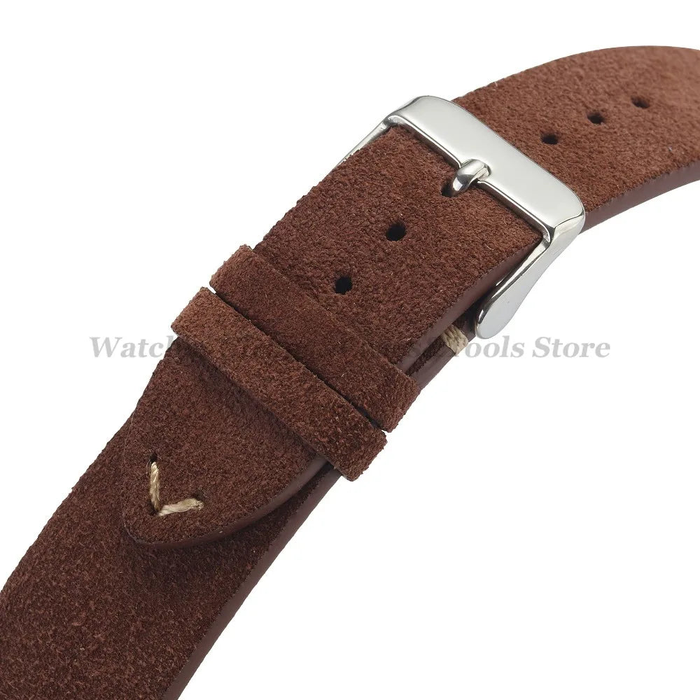 Soft Suede & Calfskin Quick Release Watch Strap for Huawei GT3/GT4 – 14-22mm