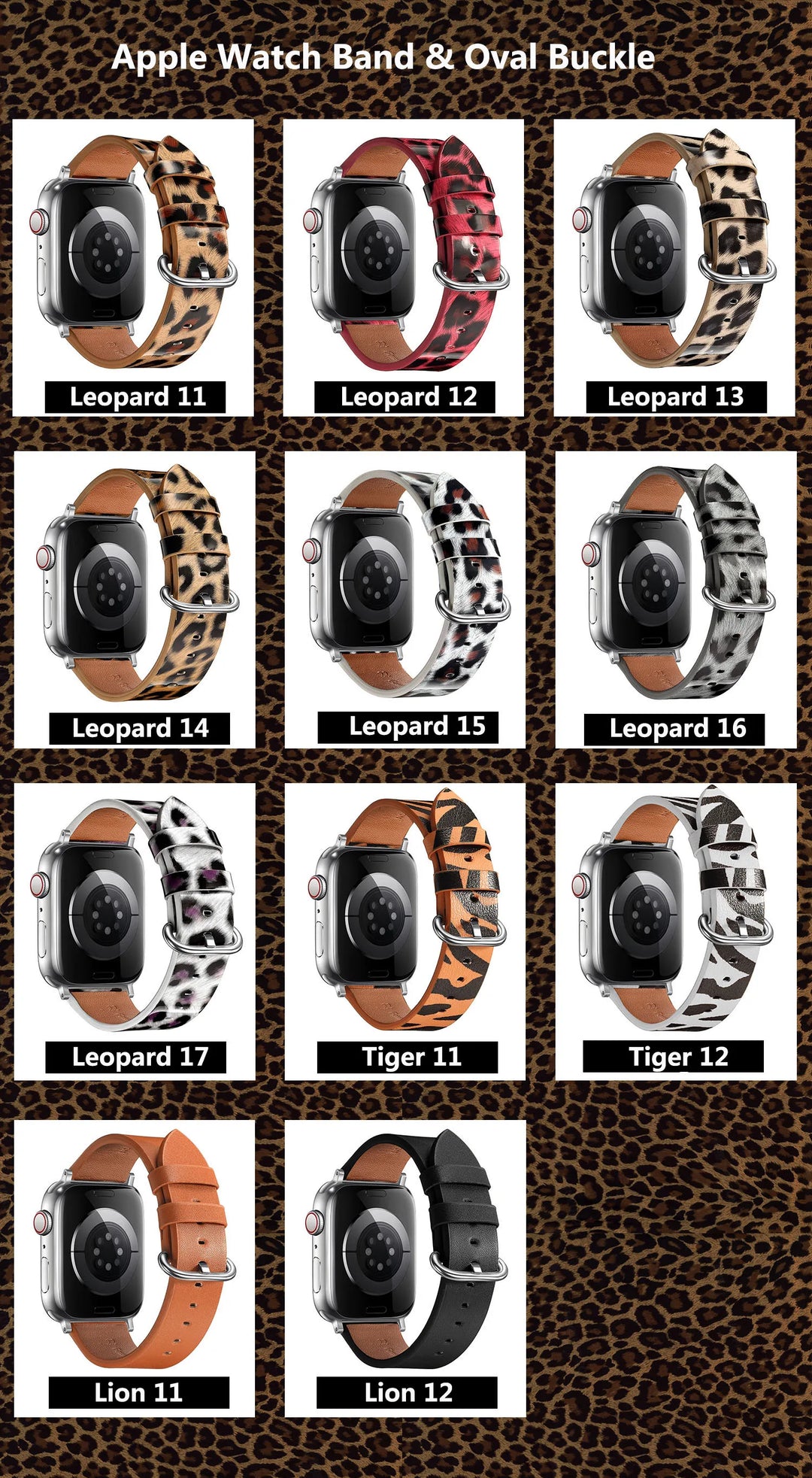 Leopard Print Apple Watch Band (38–49mm)