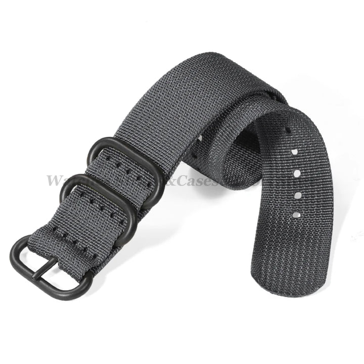 Sailcloth Nylon Watch Strap with Ring Buckle (18–24mm)