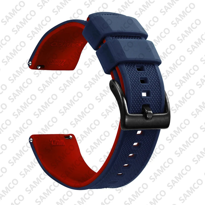 Premium Silicone Rubber Watch Band 18–22mm (Quick Release)
