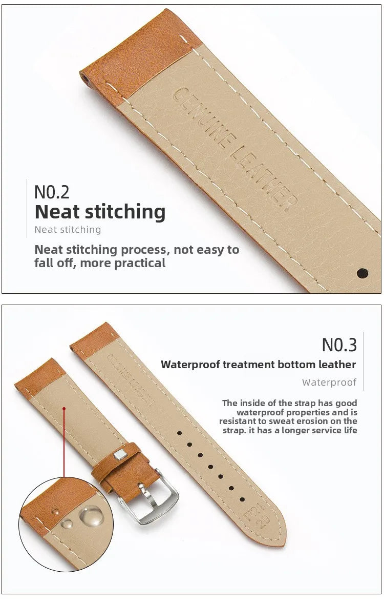 Brown PU Leather Watch Strap 20/22mm (Unisex)