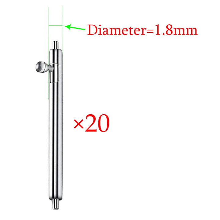 20pcs Stainless Steel Spring Bars – 12–24mm, Quick Release