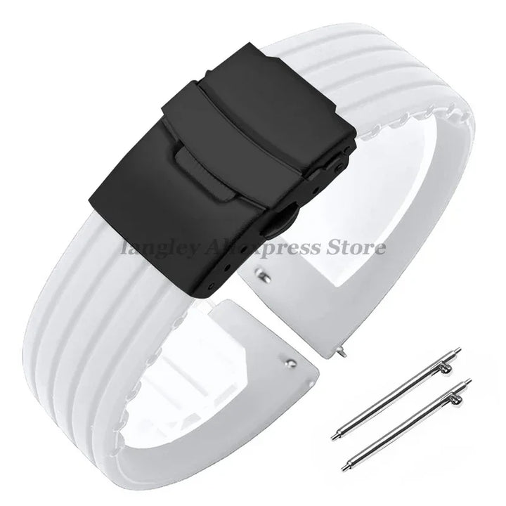 18mm 20mm 22mm 24mm Quick Release Silicone Watchband for Huawei Watch GT4/GT3 46mm for Seiko for Omega for Fossil Rubber Straps