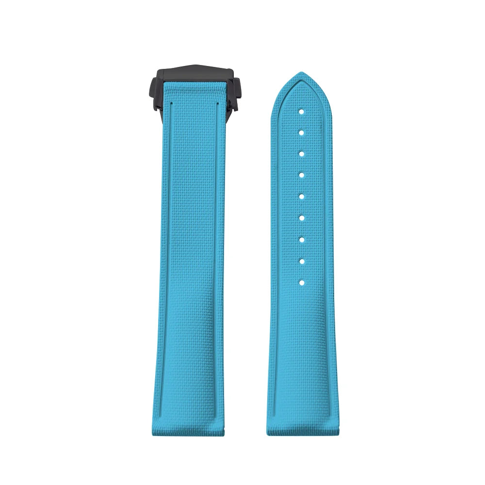 Premium Grade Soft FKM Rubber Watch Strap 20mm 21mm 22mm Perfect Fit Flat End Universal Quick Release Watch Strap