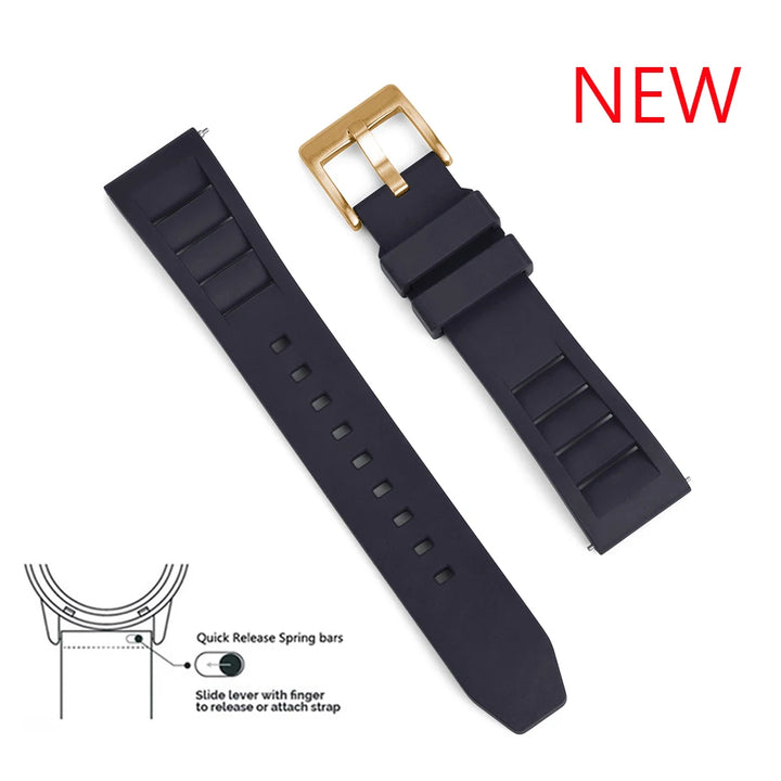 Premium Fluoro Rubber Watch Band Quick Release FKM Rubber Watch Strap 20mm 22mm Watch Strap Watch Replacement Watchband