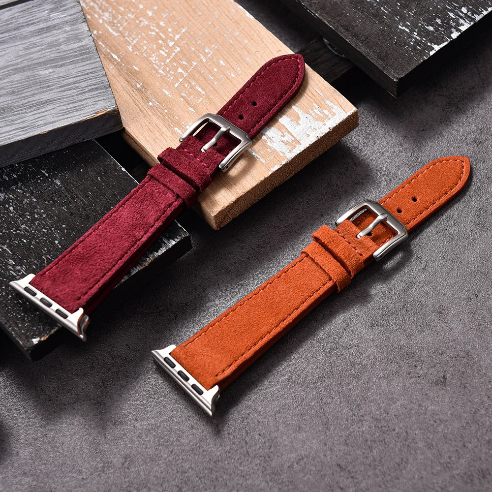 Suede Leather Strap for Apple Watch – Vintage Style (38-49mm)