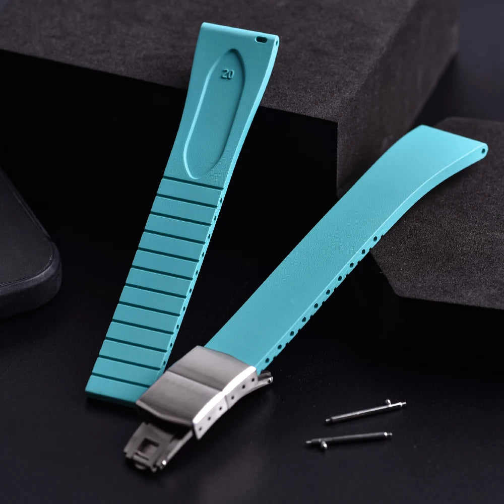CTS FKM Rubber Watch Strap – 16–22mm Quick Release, Cut-to-Size, Sweatproof & Waterproof