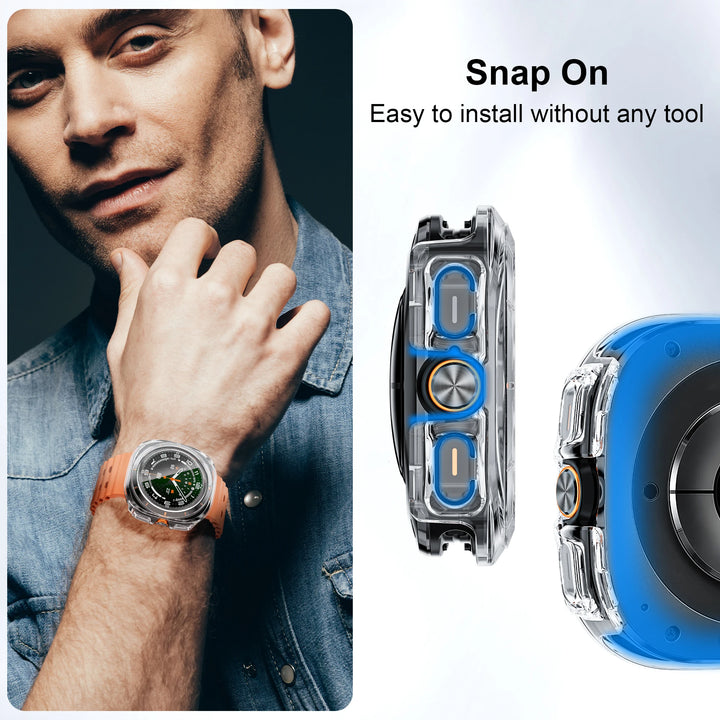 Samsung Galaxy Watch Ultra 47mm Case with Tempered Glass & Hard PC Bumper