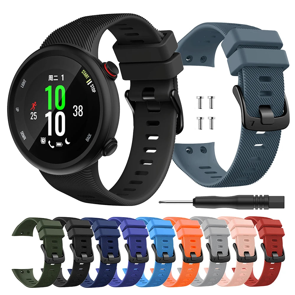 Silicone Watch Strap for Garmin Forerunner 45/45S & Swim 2