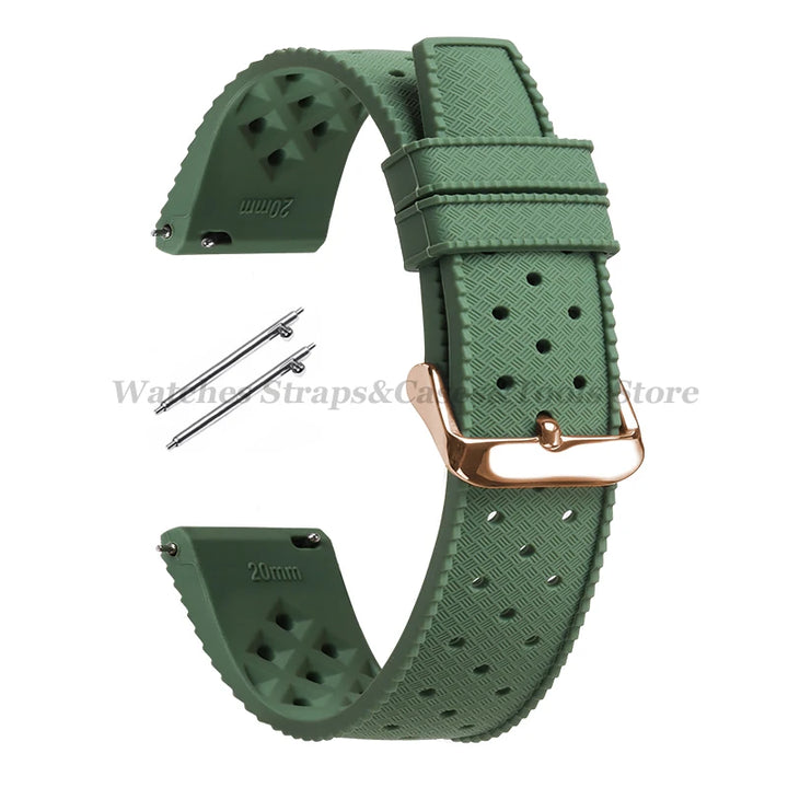 Tropical Silicone Watch Band Quick Release Strap 18mm 20mm 22mm for Oris for Seiko for Citizen Rubber Tropic Smart Watch Straps