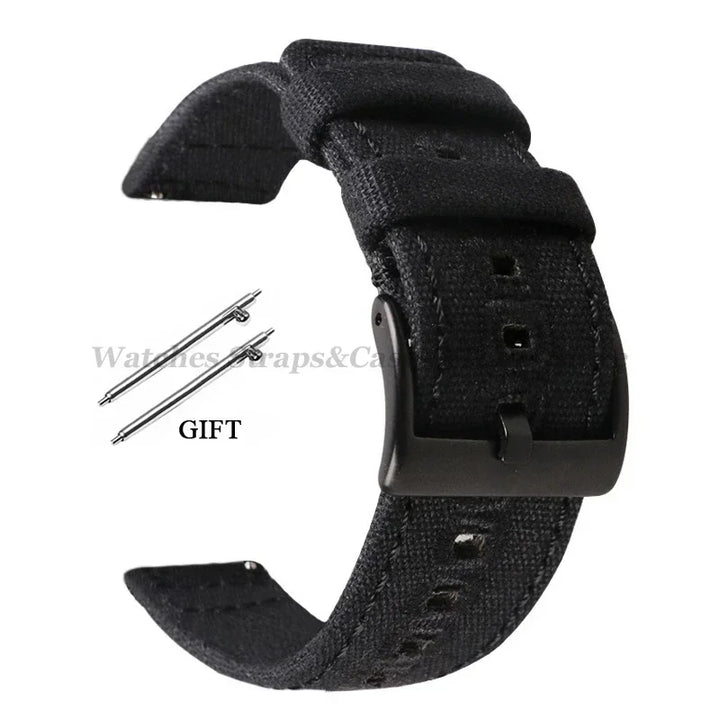Braided Canvas Watch Strap 18–22mm