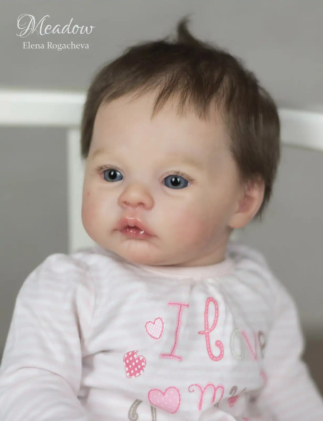 17″ Meadow Painted Reborn Doll Kit – 3D Skin, Rooted Hair & Cloth Body