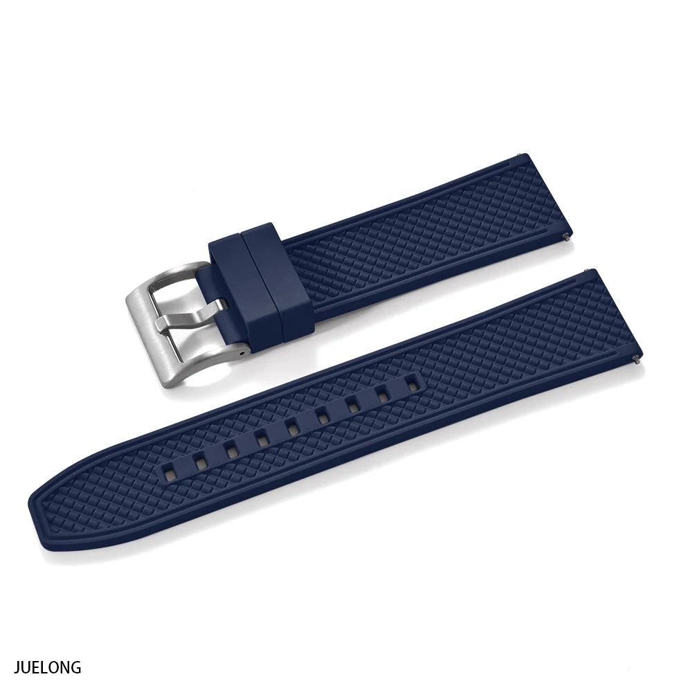 HAISCH Bullet-Shaped FKM Rubber Watch Strap – 18-24mm, Quick Release, Waterproof