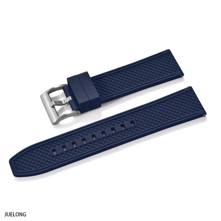 HAISCH Bullet-Shaped FKM Rubber Watch Strap – 18-24mm, Quick Release, Waterproof