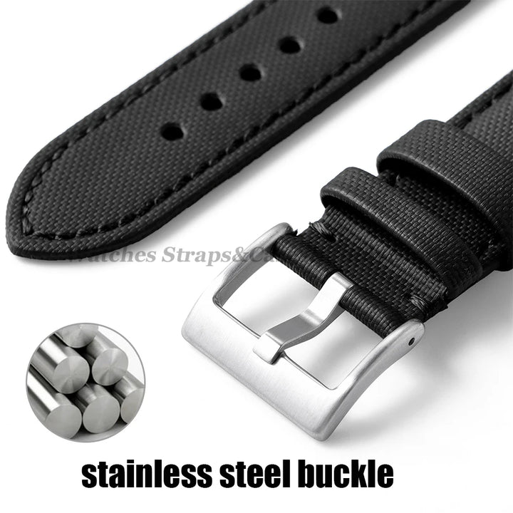 Sailcloth Nylon Watch Band 18mm 20mm 22mm for Huawei Watch Gt4 46mm Waterproof Fabric Watch Strap for Seiko Quick Release Belts