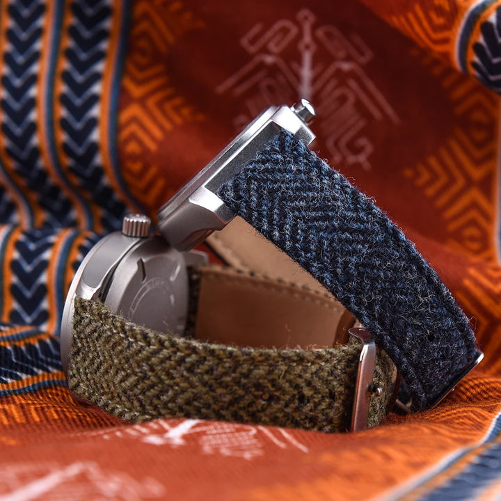 Wool Weave Vintage Leather Quick Release Watch Strap – 18/20/22mm
