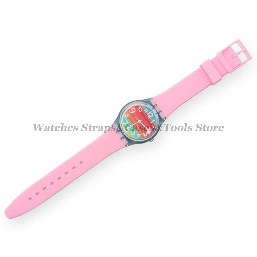 Soft Silicone Rubber Watch Band 16–20mm for Swatch (Sports Replacement)
