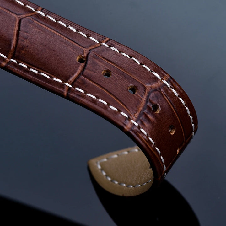 Universal Cowhide Leather Watch Strap – 18-22mm with Butterfly Buckle