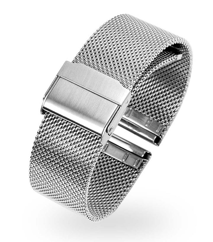 Universal Milanese Stainless Steel Watch Strap (12–24mm)