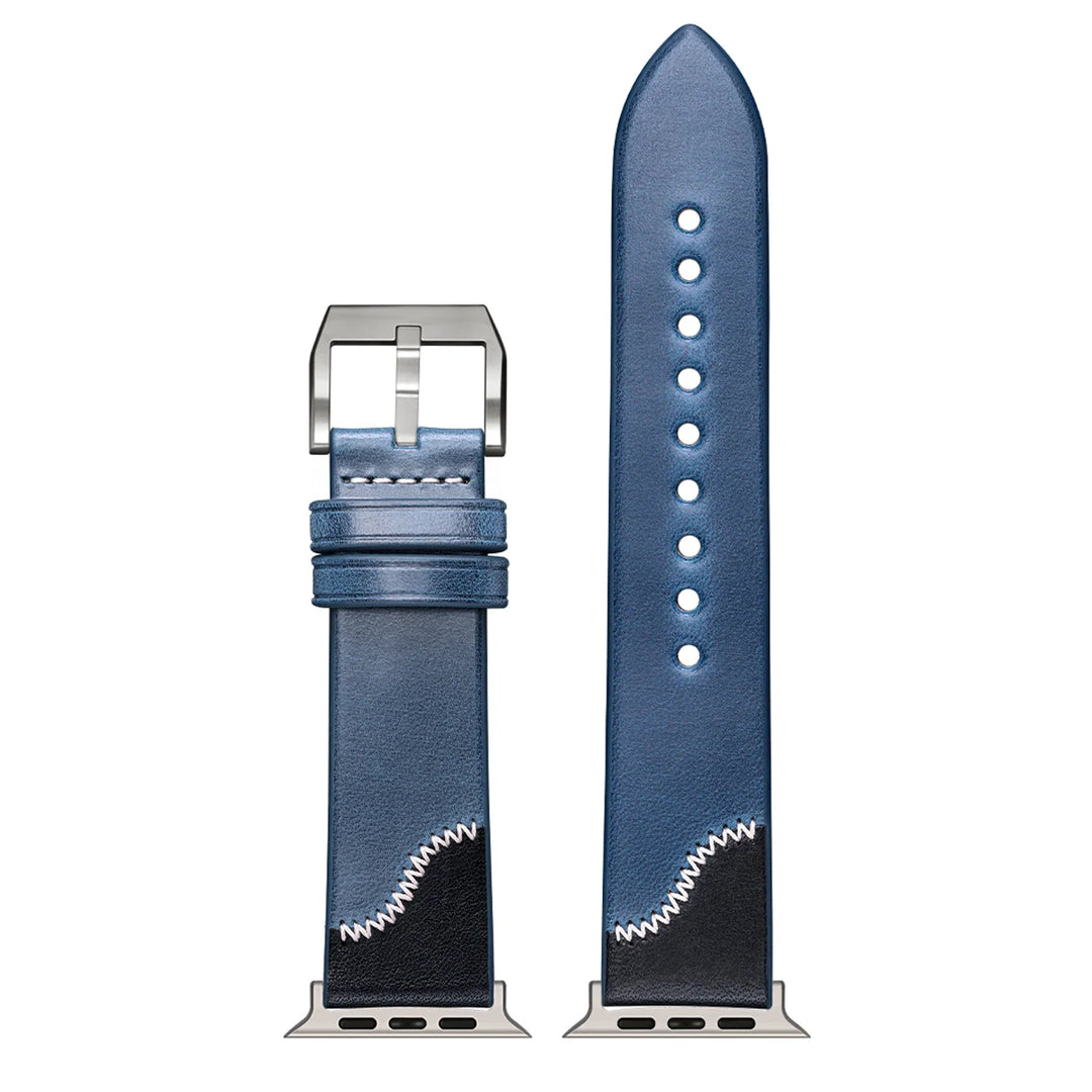 Luxury Bicolor Leather Strap For Apple Watch, Ultra3 49mm, Series11, 10, 46mm, 42mm, 45mm, 44mm, 41mm, 40mm, Handmade Watch Band