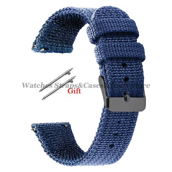 18mm 20mm 22mm 24mm Nylon Canvas Watchband Woven Soft Universal Bracelet for Seiko for Huawei Watch Men Women Quick Release Band