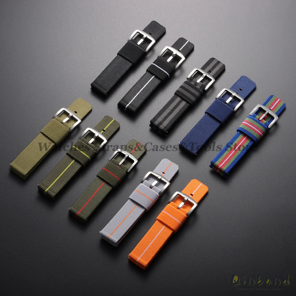 Nylon Watch Band 18mm 20mm 22mm 24mm Woven Elastic Strap for Seiko for Omega Quick Release Wristband Military Men's Sport Bands