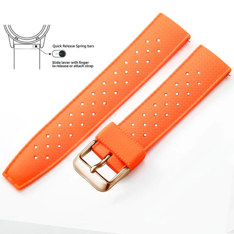 Tropical Silicone Watch Band 18–22mm (Quick Release)