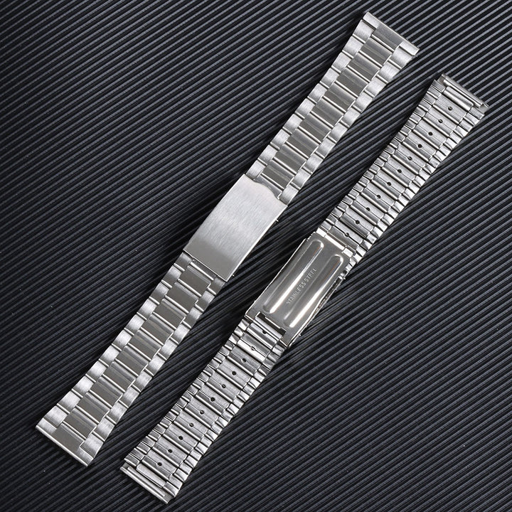 Stainless Steel Watch Strap – 12–20mm, Folding Buckle, Silver & Gold