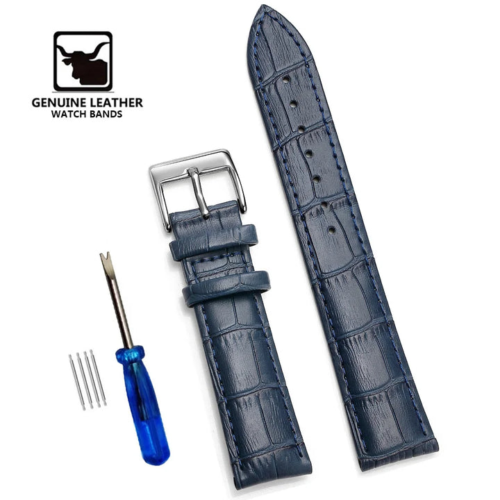Premium Genuine Leather Watch Strap – 12–24mm with Tool