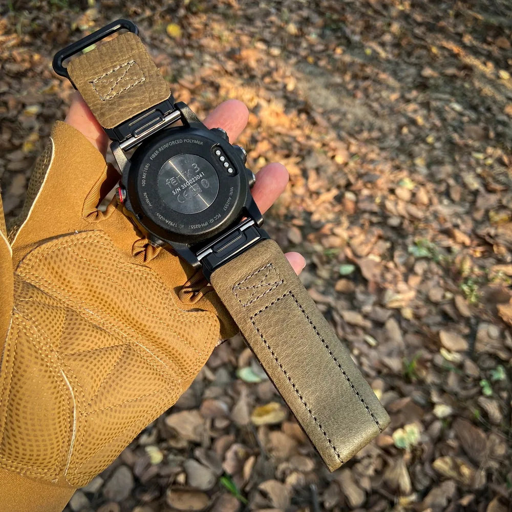 For Garmin Watch Band Leather Quickfit 20 22 26mm Retro Cowhide Straps Compatible Fenix Tactix Epix Instinct Quatix