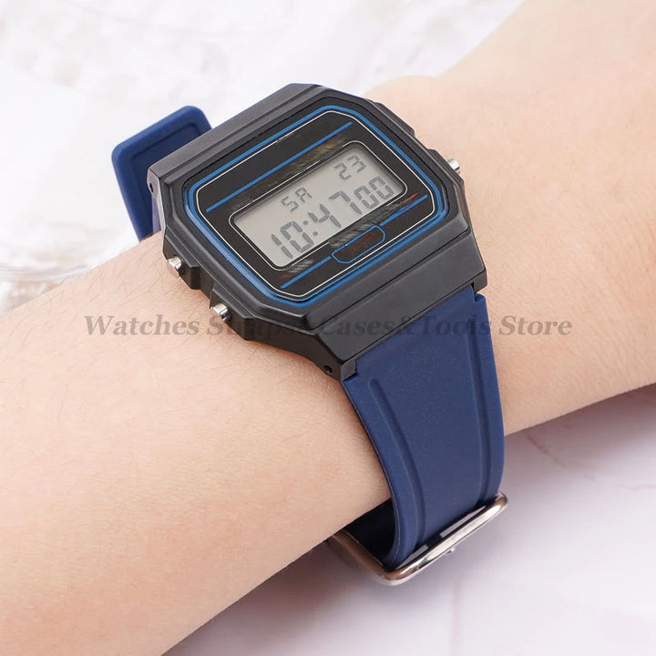 Strap for Casio F84/F91W 18mm Silicone Watchband for F105 F108 FA158 F168 AE1200 AE1300 Replacement Bracelet Men Women Thin Band