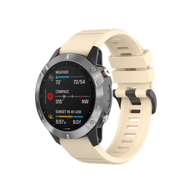 QuickFit Silicone Watch Strap 20/22/26mm for Garmin Fenix & Tactix Series