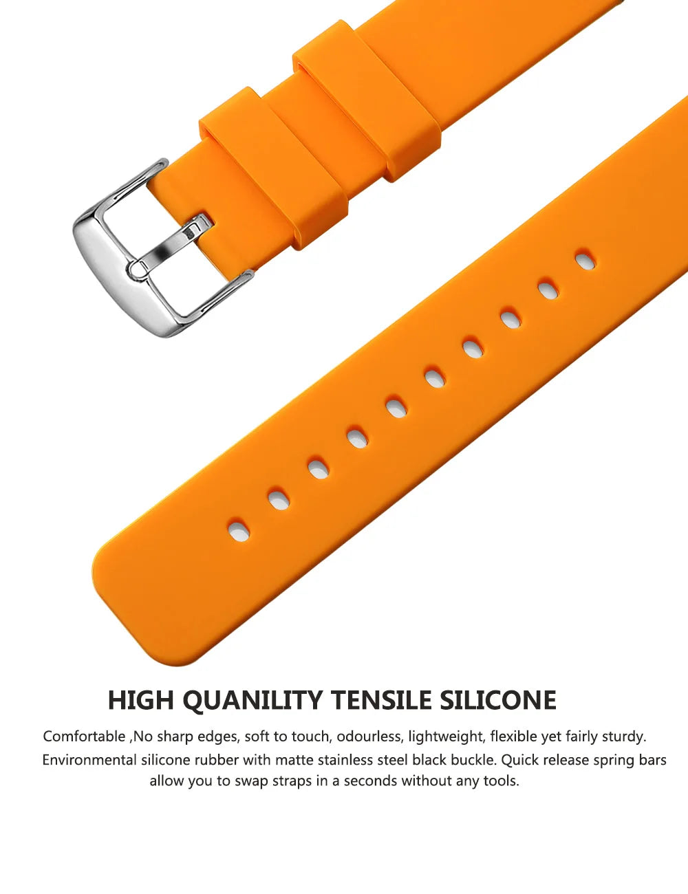 Soft Silicone Quick-Release Watch Band 14–24mm