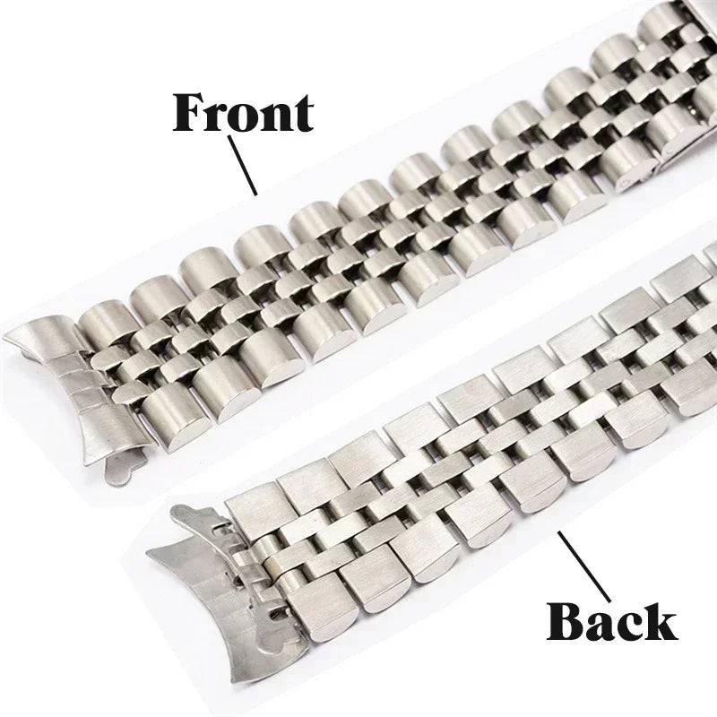 Luxury Curved End Watch Band for Rolex DATEJUST Jubilee Stainless Steel Bracelet Accessories 18mm 19mm 20mm 21mm Metal Belt