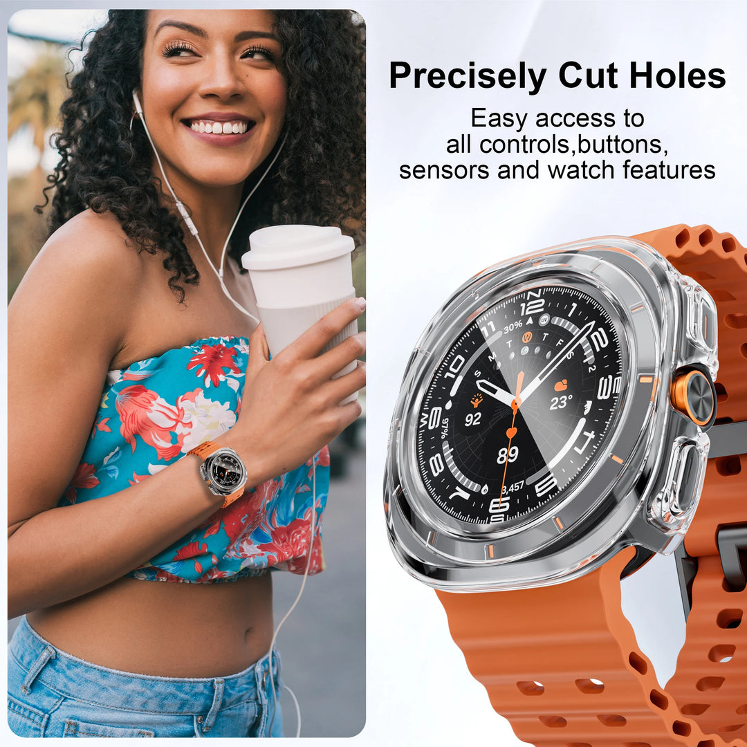 Samsung Galaxy Watch Ultra 47mm Case with Tempered Glass & Hard PC Bumper