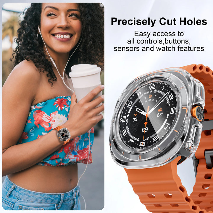 Samsung Galaxy Watch Ultra 47mm Case with Tempered Glass & Hard PC Bumper