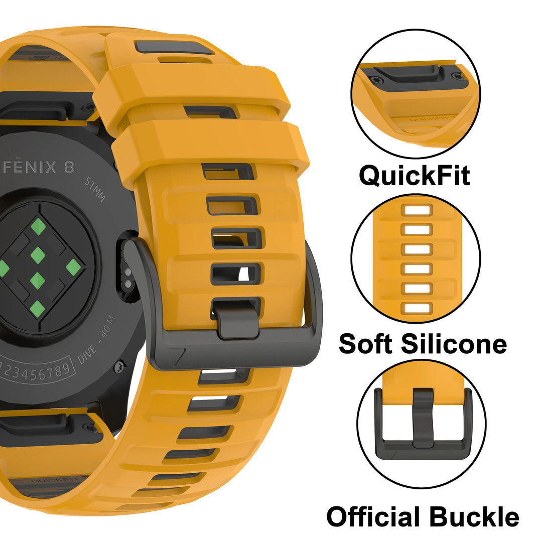 QuickFit Silicone Strap for Garmin Fenix & Epix (22-26mm)