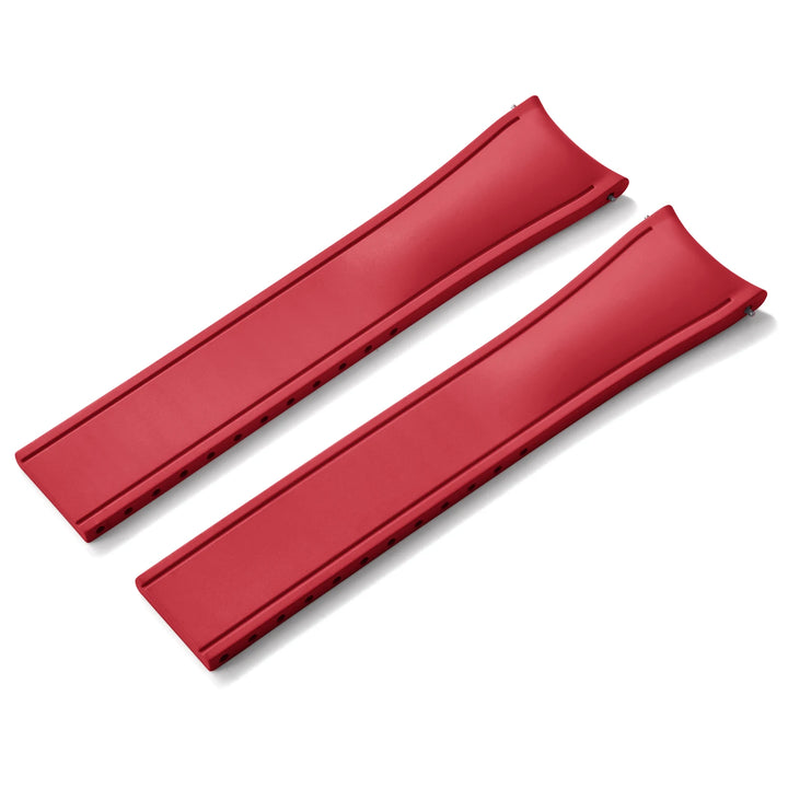 Premium Grade Curved Rubber CTS Strap 20mm 22mm Quick Release Butterfly Buckle Watch Bands FKM Rubber Strap For Cut To Size