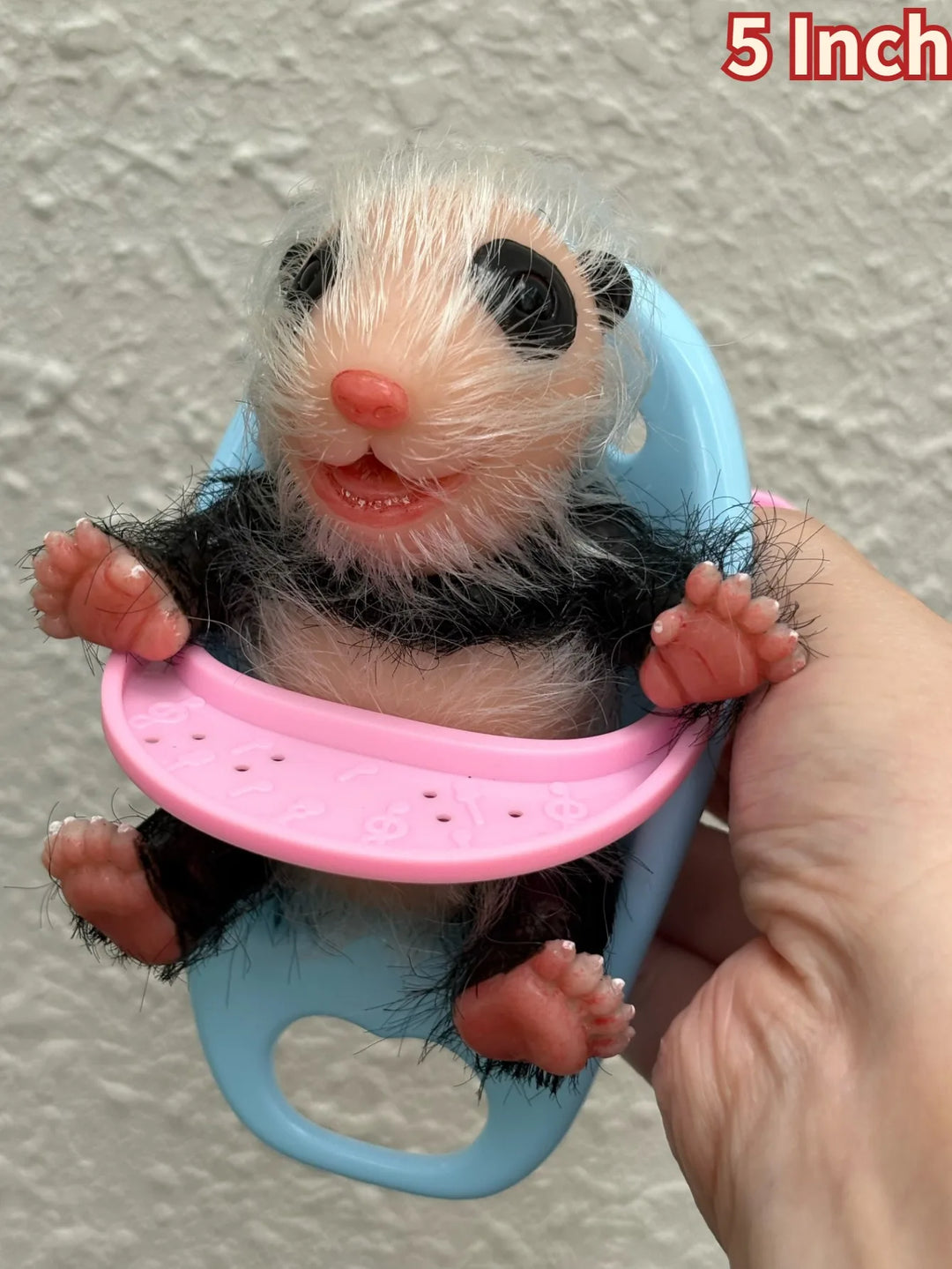 5″ Panda Silicone Mini Reborn Baby Doll – Lifelike Newborn with Rooted Hair