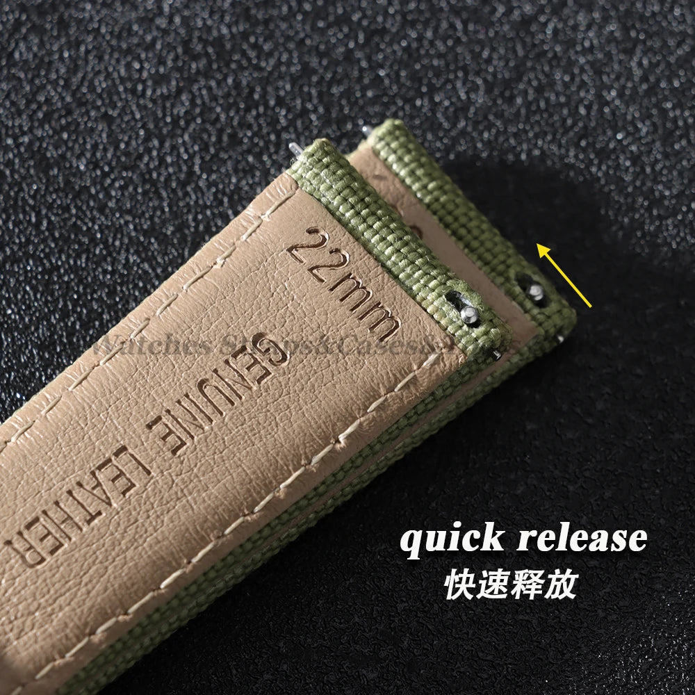 Premium Sailcloth Nylon Strap (20–22mm) – Waterproof QR