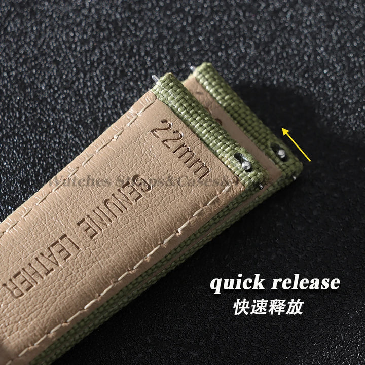 Premium Sailcloth Nylon Strap (20–22mm) – Waterproof QR
