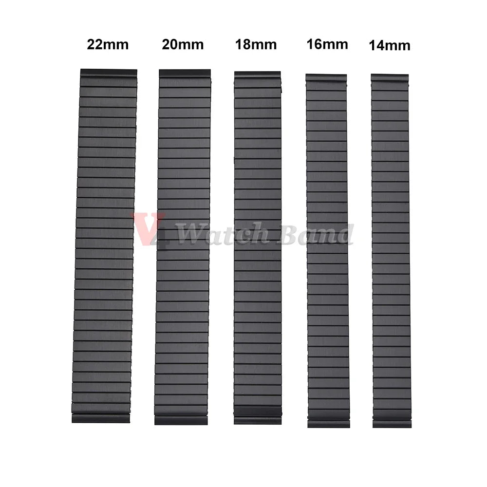NEW Quick Release Stainless Steel Elastic Stretch Strap 14/16/18/20/22mm Watch Band Accessories Bracelet Metal Expansion Straps