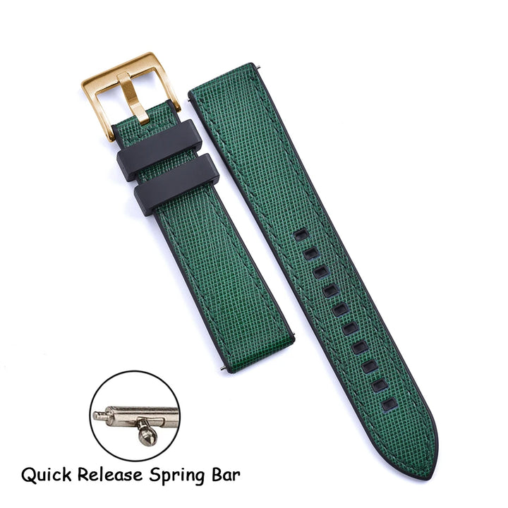 FKM Rubber Strap 20mm22mm Leather Qucik Release Watch Band Universal Women Men Watch Accessories for Omega Seiko Sports Bracelet