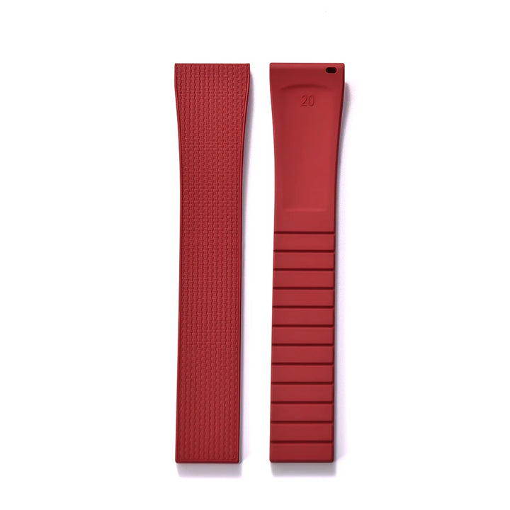 Premium Stripess CTS FKM Rubber Watch Strap 20mm Watchband Quick Release Silver/Black/Gold CTS Butterfly Buckle Cut To Sizes