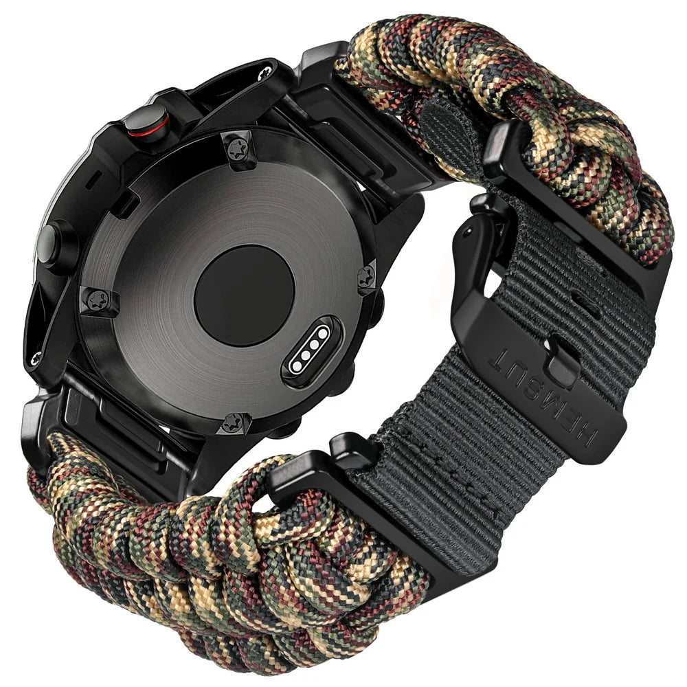 Nylon Braid Quickfit Watch Band 22-26mm for Garmin Fenix, Tactix, MK3, MARQ, Forerunner