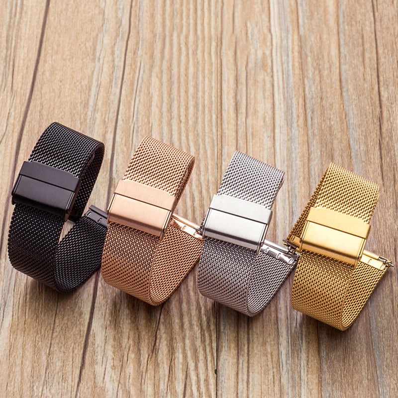 0.6mm Milanese Mesh Watch Strap – 12–24mm for Seiko & DW