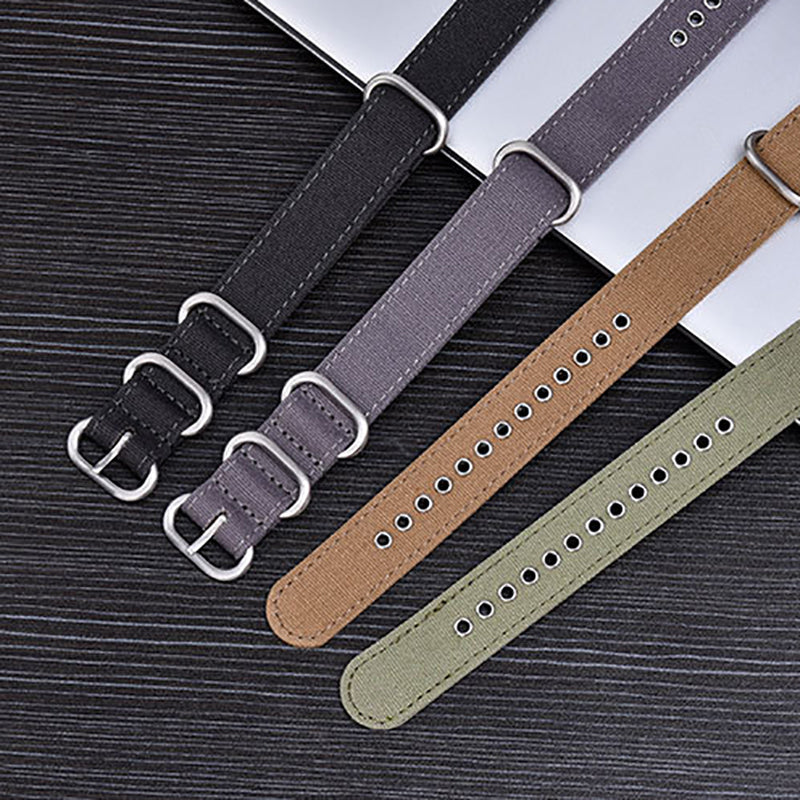 Nylon Canvas Watch Strap with Ring Buckle (18/20/22mm)