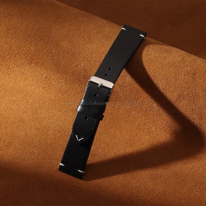 Title: Vintage Oil Wax Leather Watch Band 18–22mm (Quick Release, Unisex)