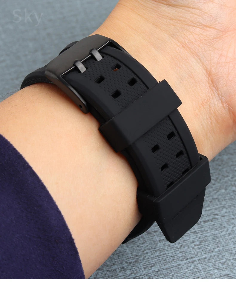 Waterproof Silicone Watch Band 20–23mm for Luminox 3051.BO (Outdoor,